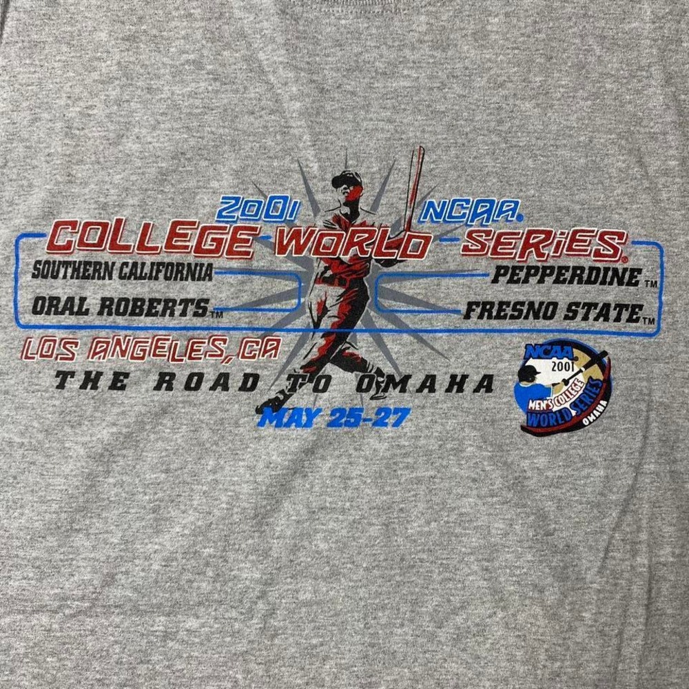 Vintage 2000s NCAA World Series college baseball shirt USC Pepperdine‎ FSU